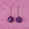 Purple D&D D20 Dice Earrings