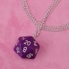 Purple D&D D20 Dice Necklace