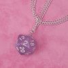 Lilac D&D D20 Dice Necklace