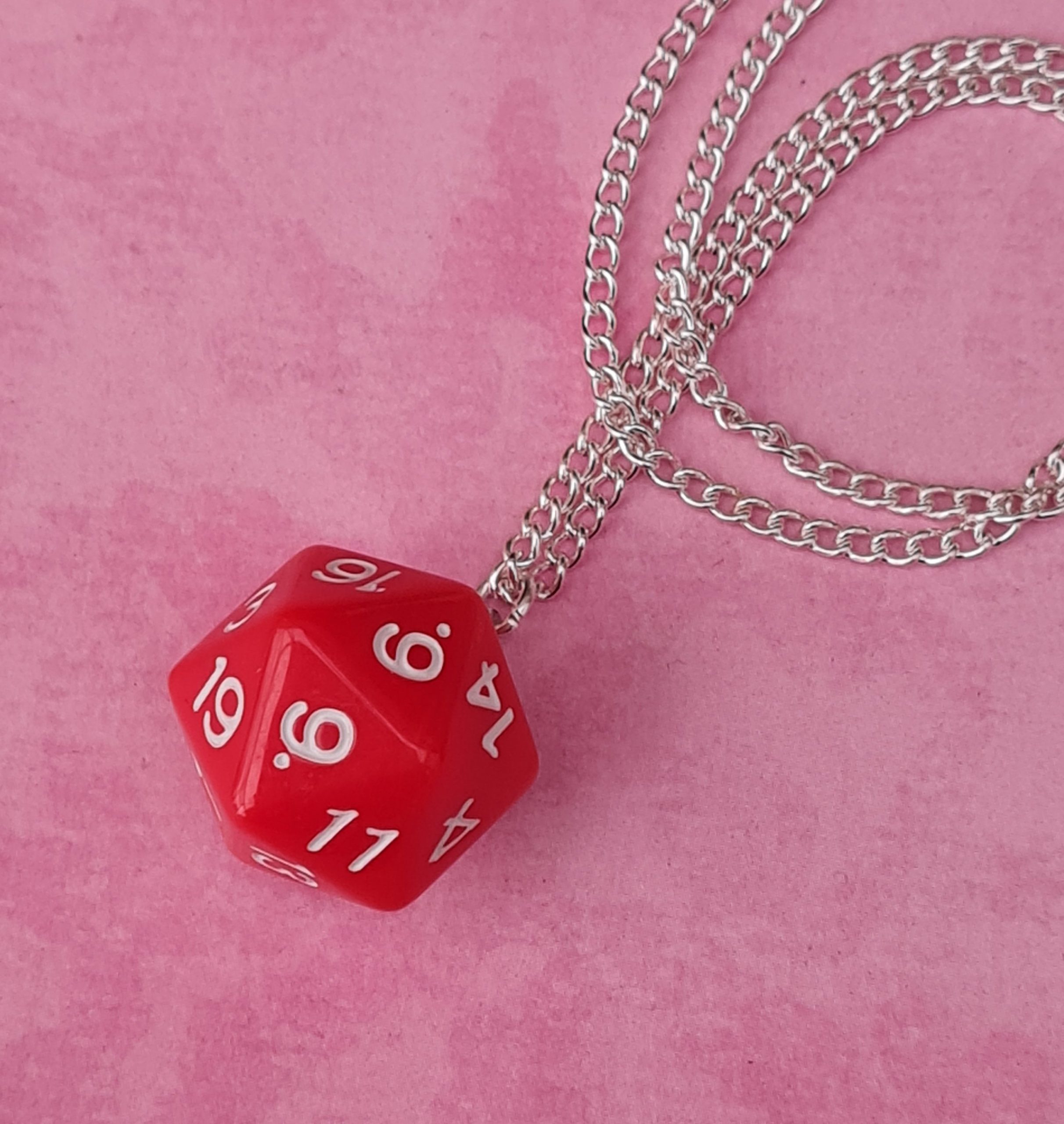 Red D&D D20 Dice Necklace