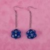 Blue D&D D20 Dice Earrings