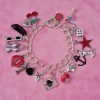 Red Rockabilly Charm Bracelet