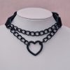 Black Chained Heart Choker