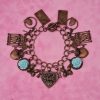 Vintage Hearts & Roses Charm Bracelet