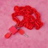Chunky Hot Pink Acrylic Padlock Necklace - Image 3