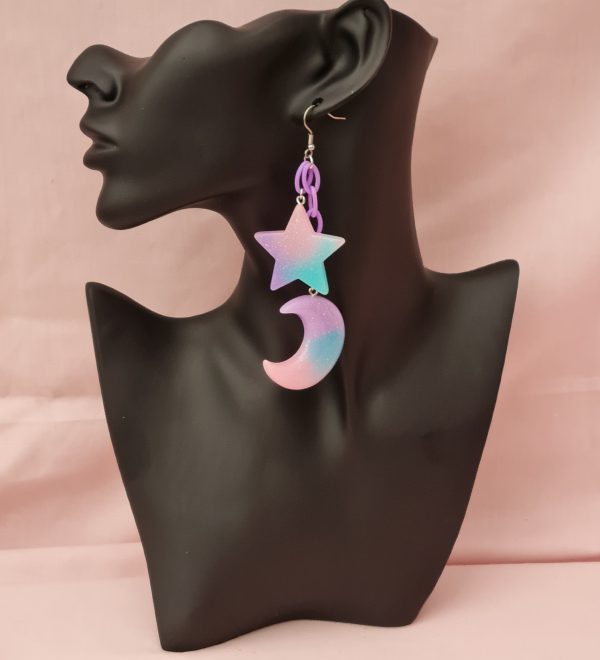 Kawaii Moon & Stars Earrings - Image 4