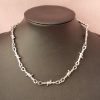 Silver Barb Wire Choker Necklace