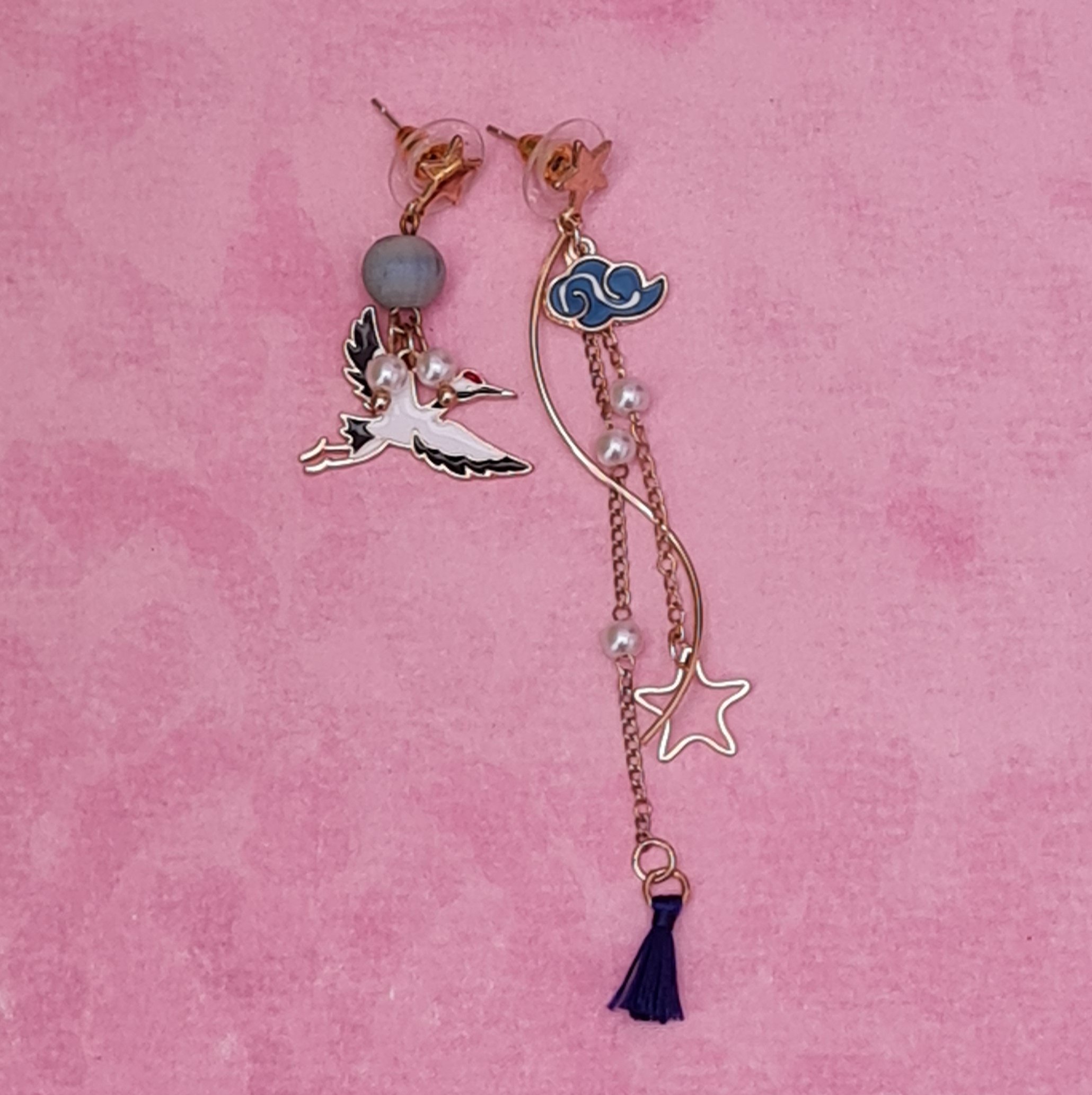 Japanese Crane Earrings