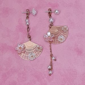 Japanese Decorated Fan Earrings