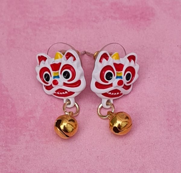 Japanese Dragon Mask Earrings