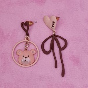 Kawaii Bear Love Earrings
