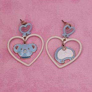 Kawaii Heart Bear Butt Earrings