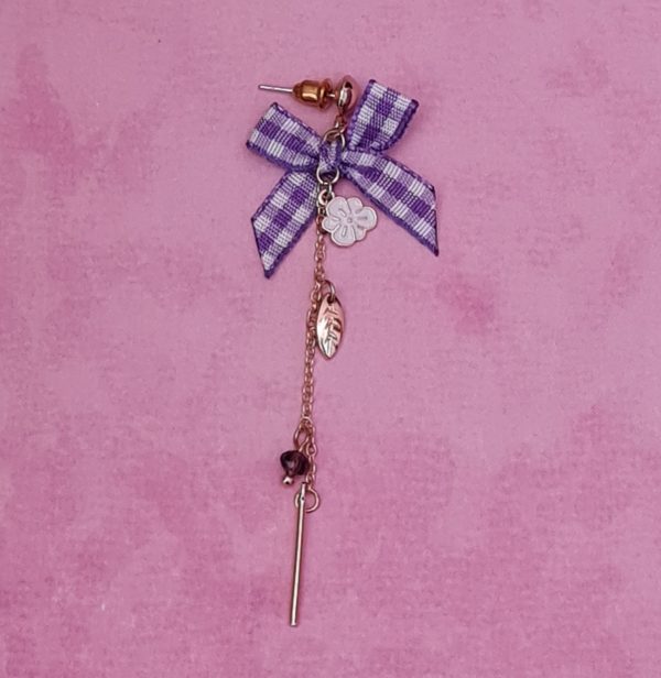 Kawaii Bear and Grapes Earrings - Image 2