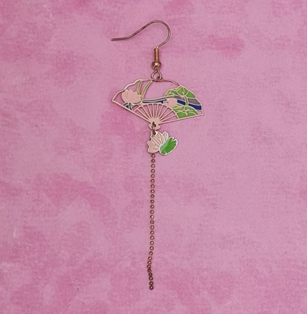Japanese Fan and Koi Earrings - Image 3