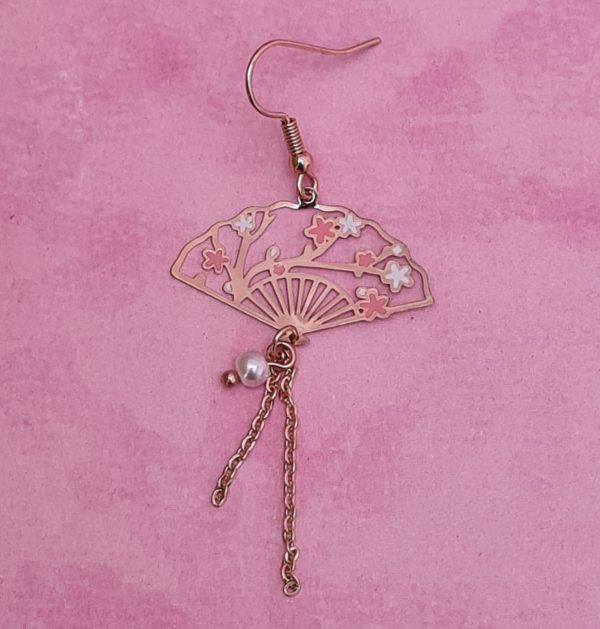Japanese Fan Earrings - Image 2