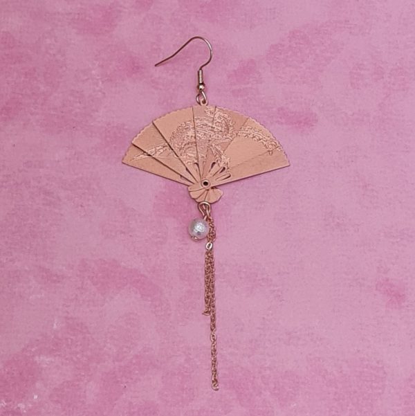 Japanese Foldable Fan Earrings - Image 2