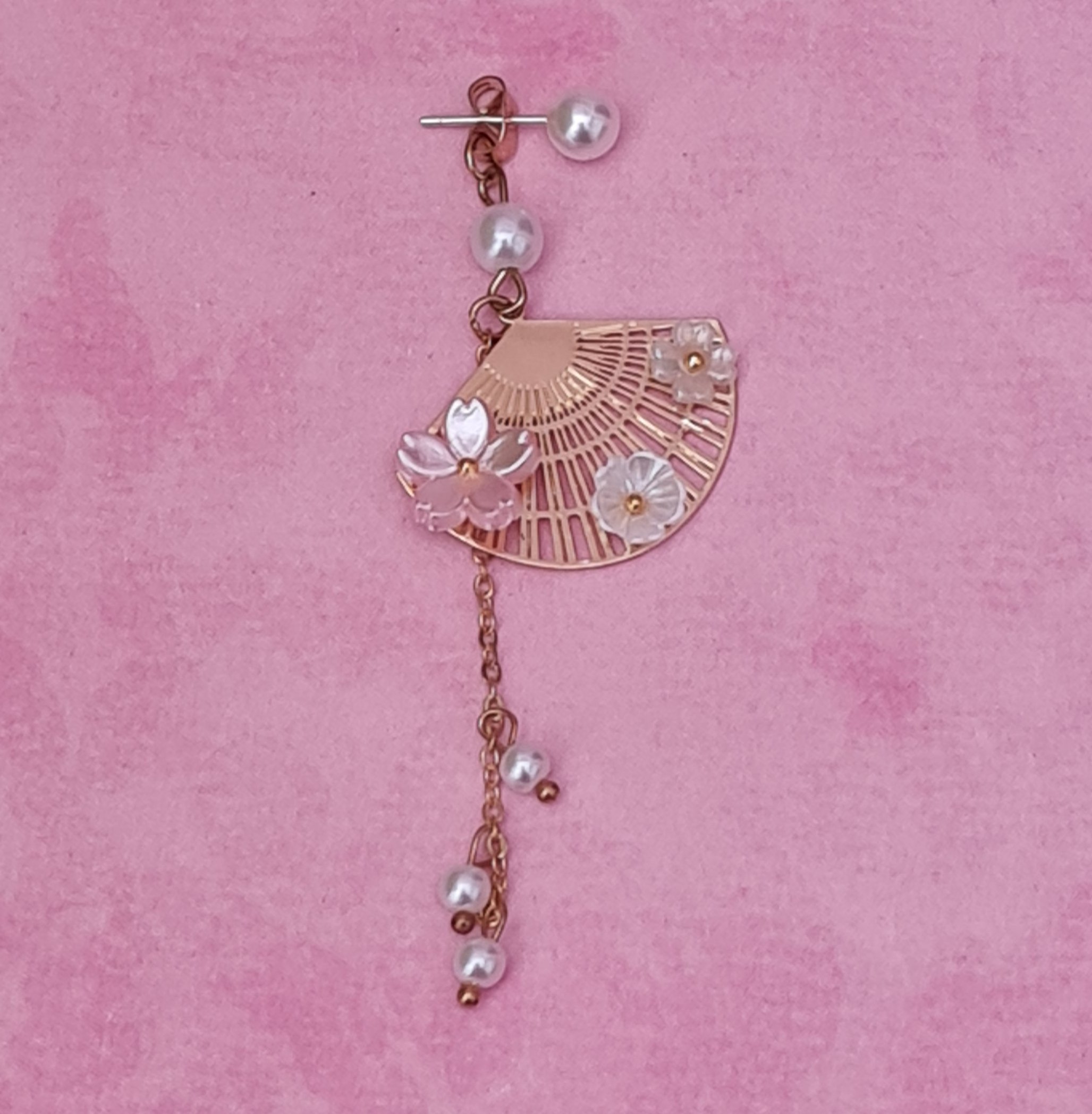 Japanese Decorated Fan Earrings - Image 2