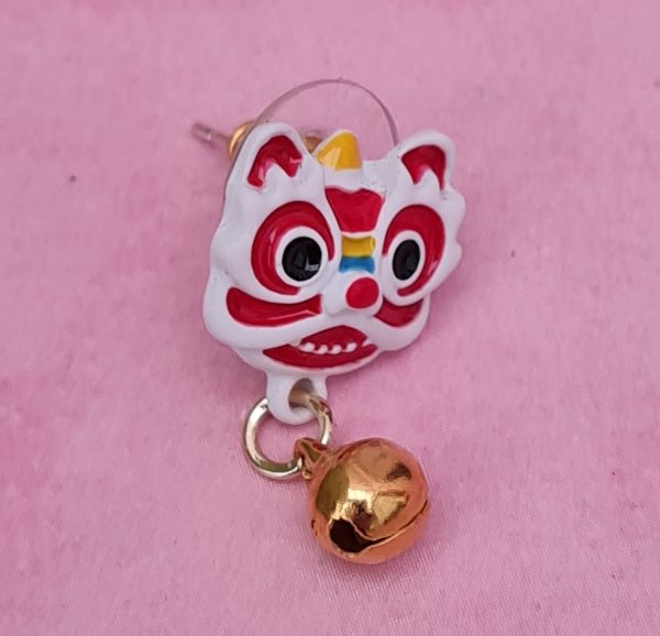 Japanese Dragon Mask Earrings - Image 2