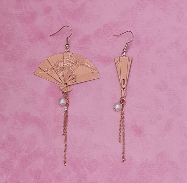 Japanese Foldable Fan Earrings - Image 3