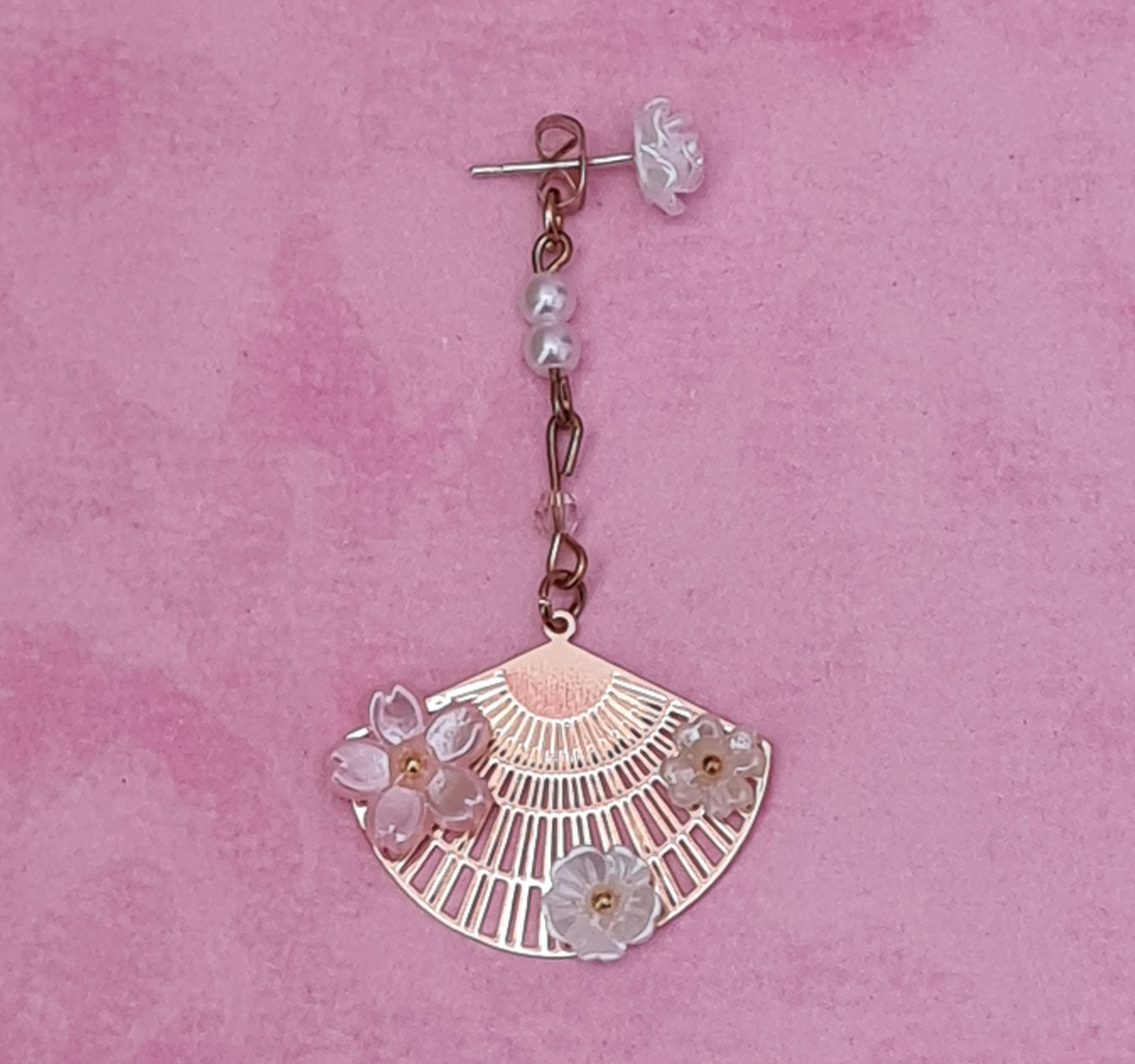 Japanese Decorated Fan Earrings - Image 3