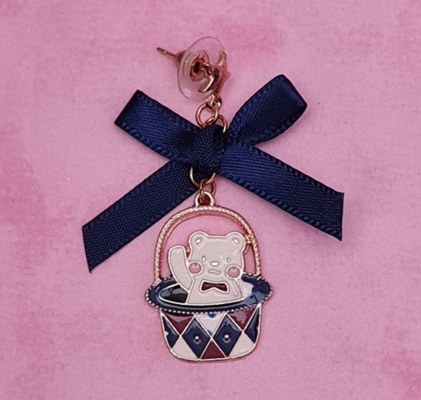 Kawaii Bear In Basket Earrings - Image 3