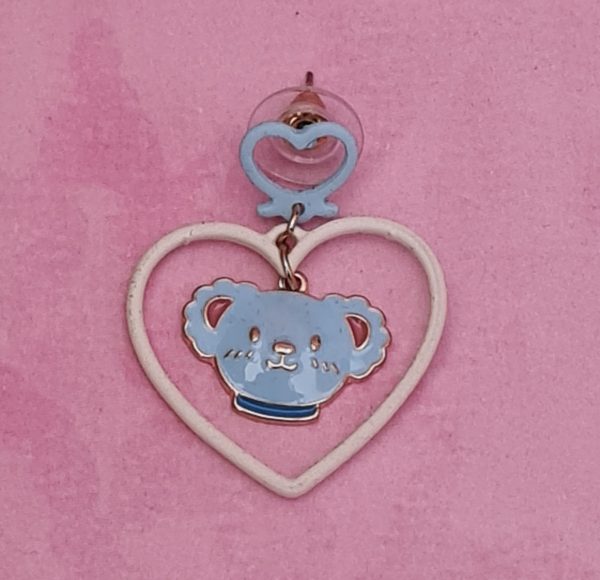 Kawaii Heart Bear Butt Earrings - Image 3