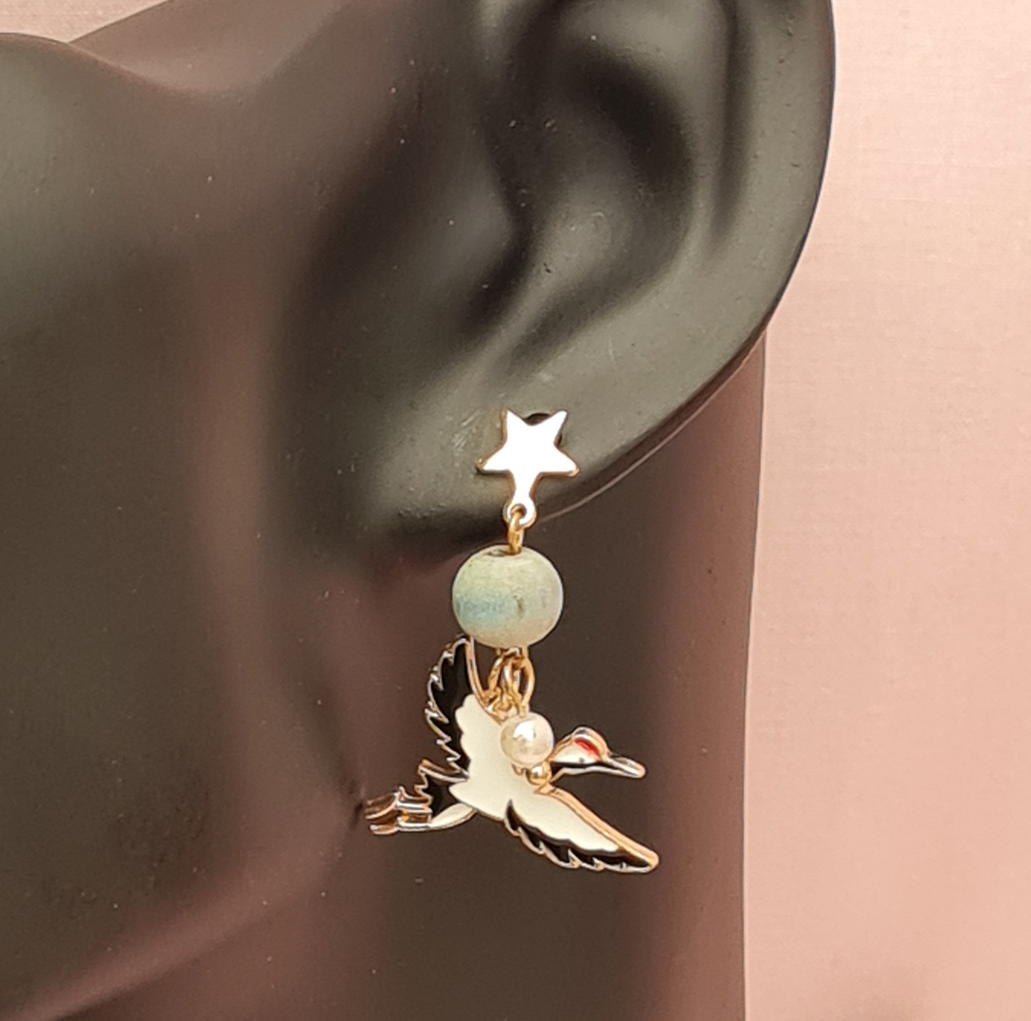 Japanese Crane Earrings - Image 4