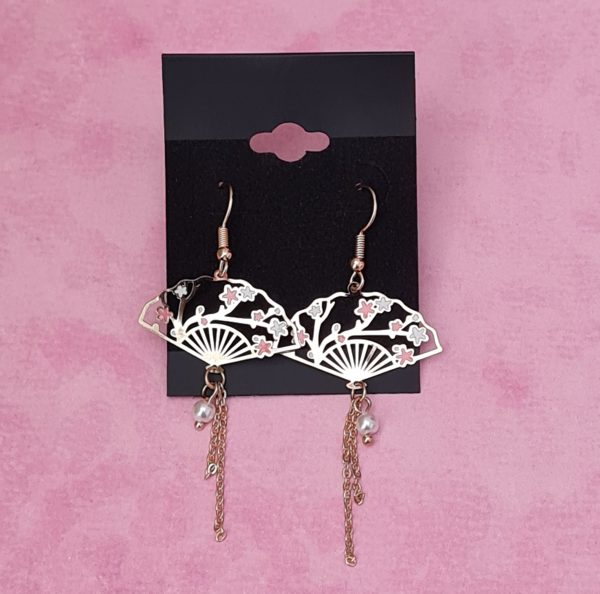 Japanese Fan Earrings - Image 4