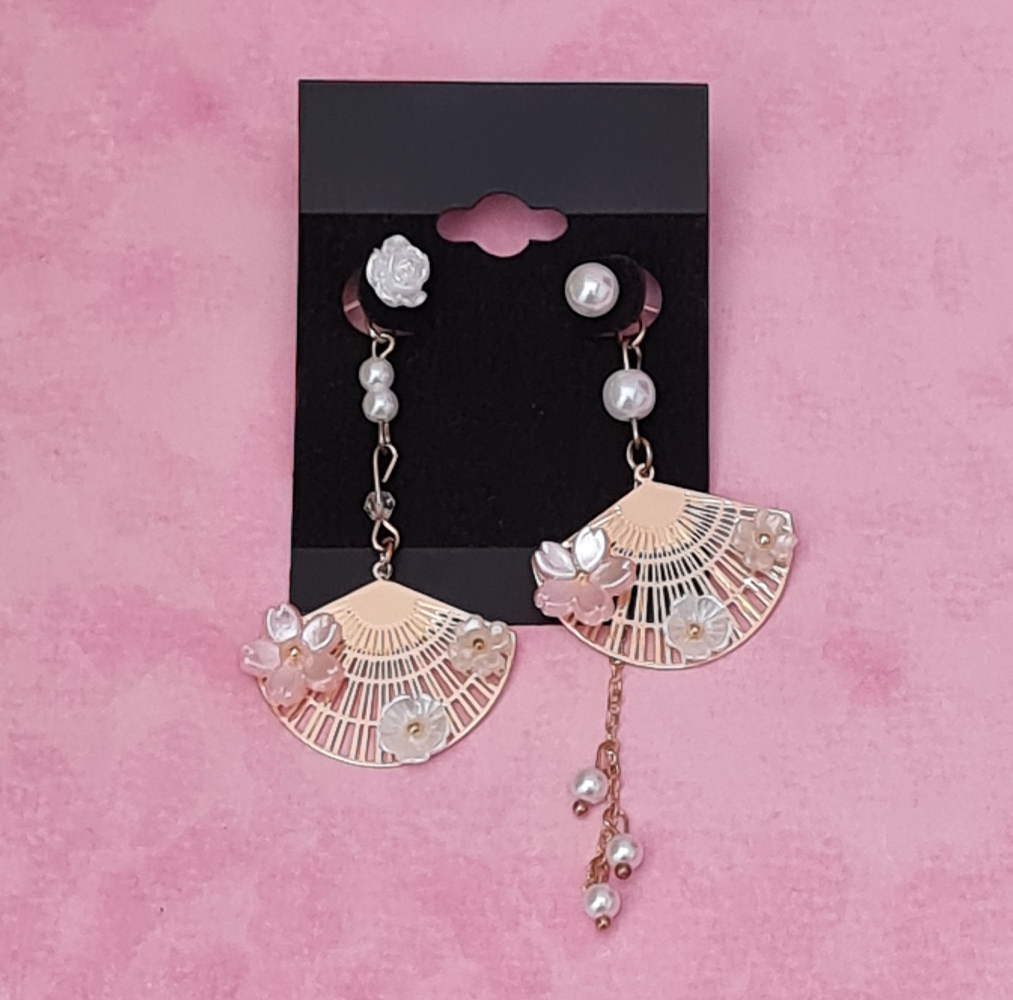 Japanese Decorated Fan Earrings - Image 4