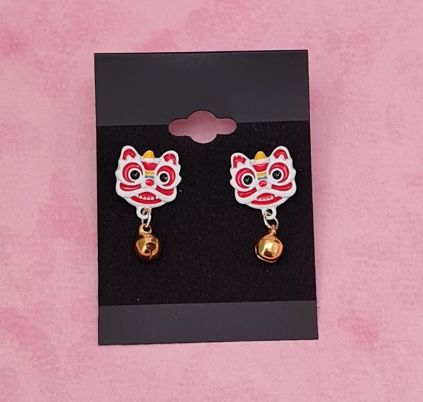 Japanese Dragon Mask Earrings - Image 4