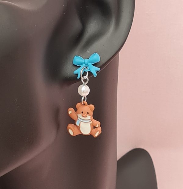 Kawaii Bear and Cloud Earrings - Image 4