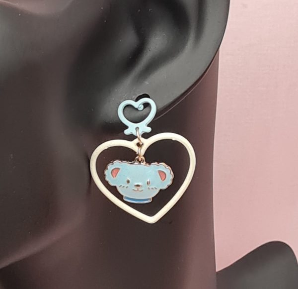 Kawaii Heart Bear Butt Earrings - Image 4