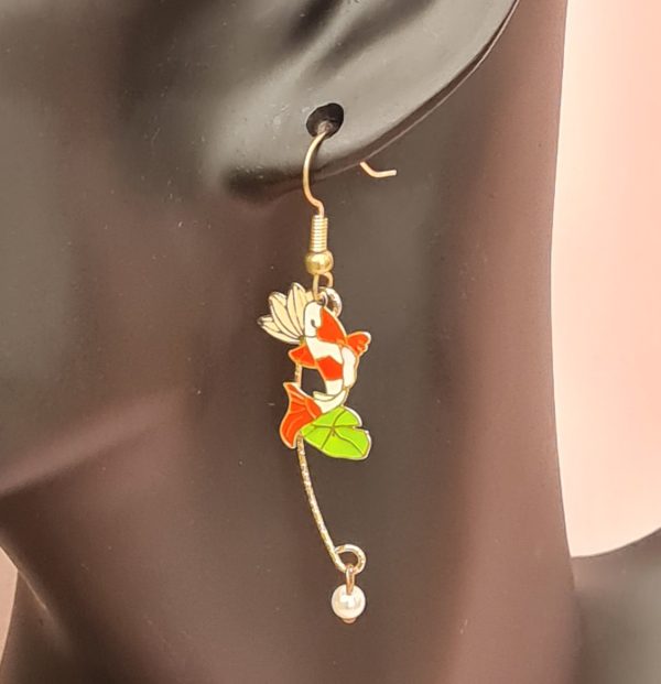 Japanese Fan and Koi Earrings - Image 6