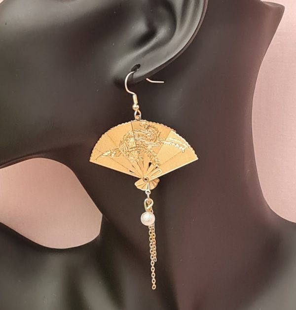 Japanese Foldable Fan Earrings - Image 5