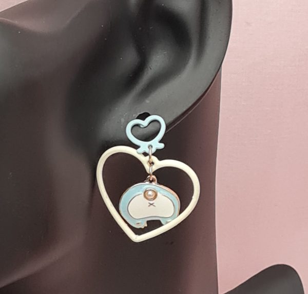 Kawaii Heart Bear Butt Earrings - Image 5