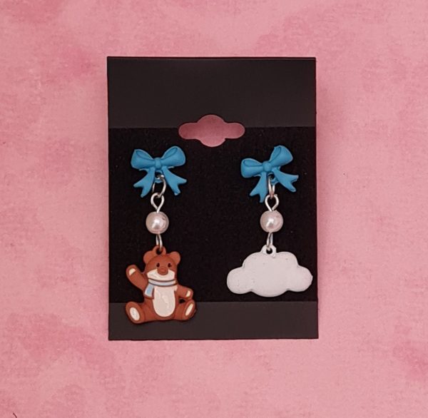 Kawaii Bear and Cloud Earrings - Image 6
