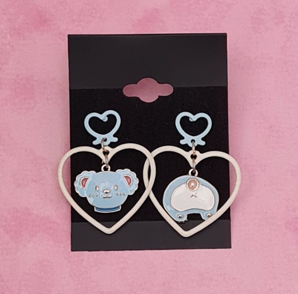 Kawaii Heart Bear Butt Earrings - Image 6
